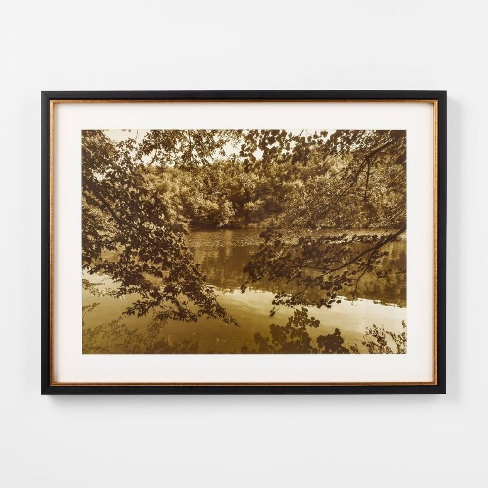 24"x18" Abstract Lake Framed Wall Art - Threshold™ designed with Studio McGee